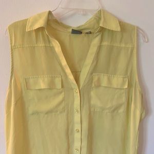 New York & Company Yellow Button Down top